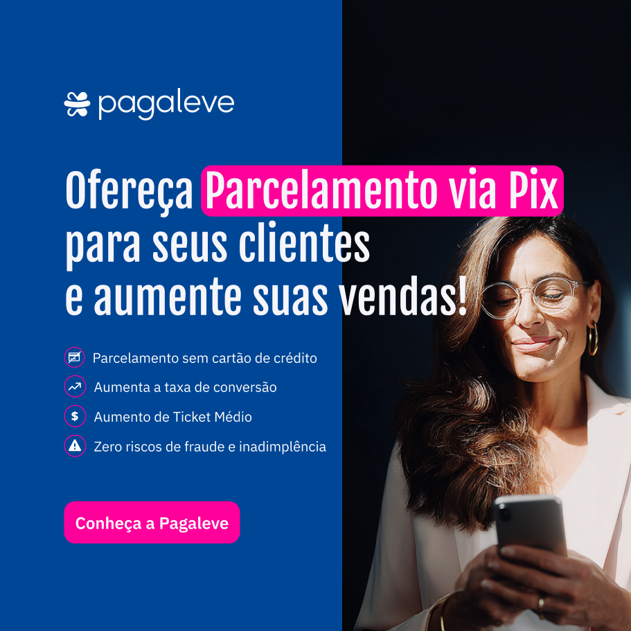 Banner quadrado: Ofereça Parcelamento via Pix para seus clientes e aumente suas vendas.